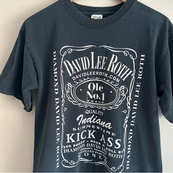 DAVID LEE ROTH WORLD TOUR 2002 VINTAGE FADED BLACK SHORT SLEEVE T-SHIRT - Picture 4 of 12